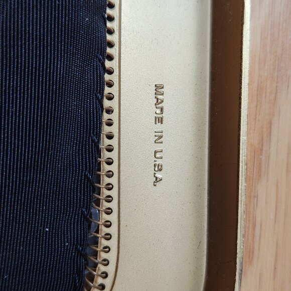 WHITING&DAVIC.CO  VINTAGE BLACK AND GOLD EVENING MESH BAG. - Picture 4 of 9